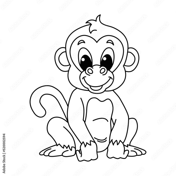 Animated monkey coloring pages