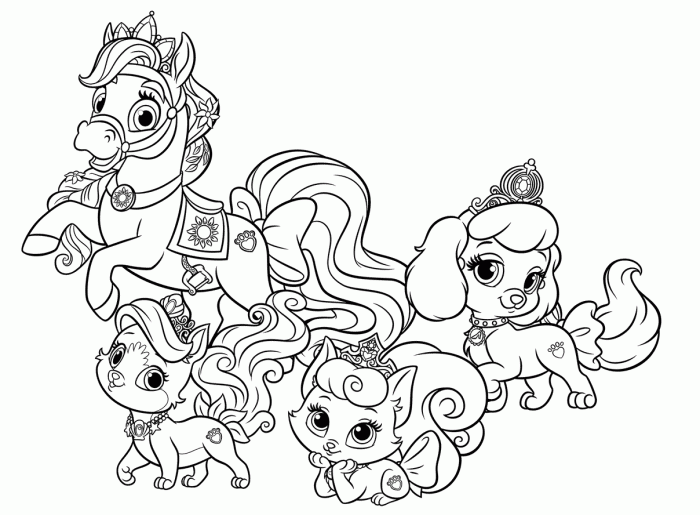 Animal rescue princess coloring page