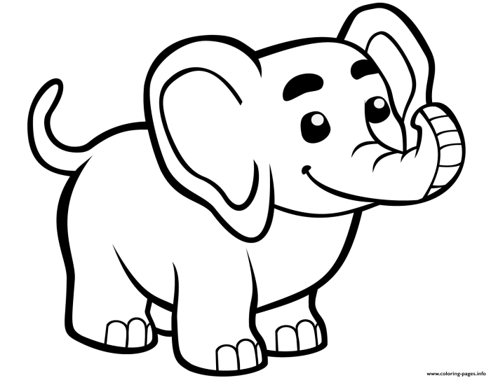 Animated elephant coloring pages