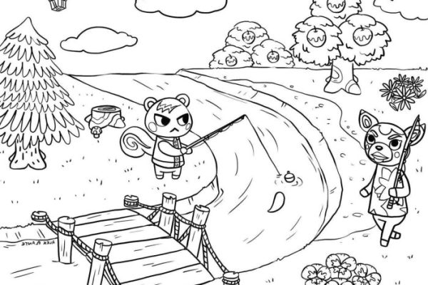 Animal crossing villager coloring page