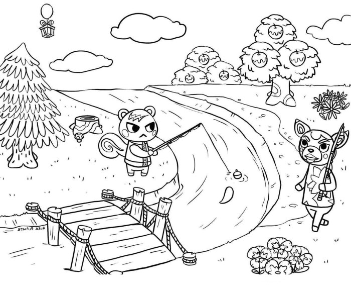 Animal crossing villager coloring page