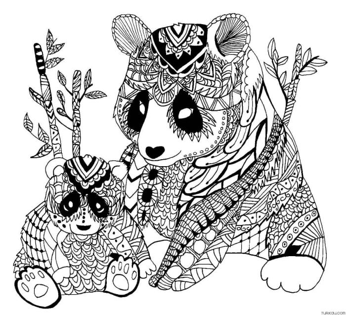 Animal coloring page with mandala