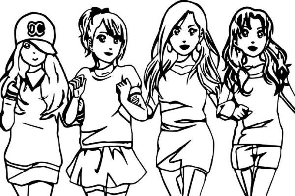 Anime best friend coloring pages