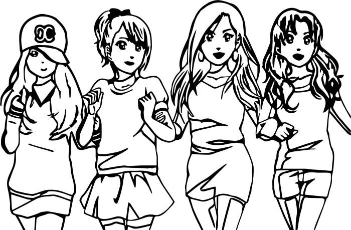 Anime best friend coloring pages