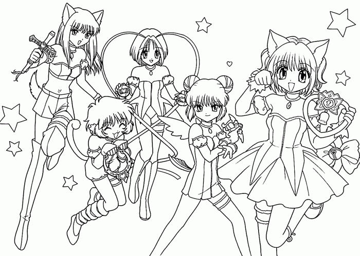 Anime casual coloring pages