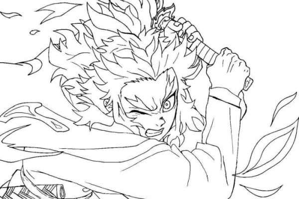 Demon slayer anime coloring pages