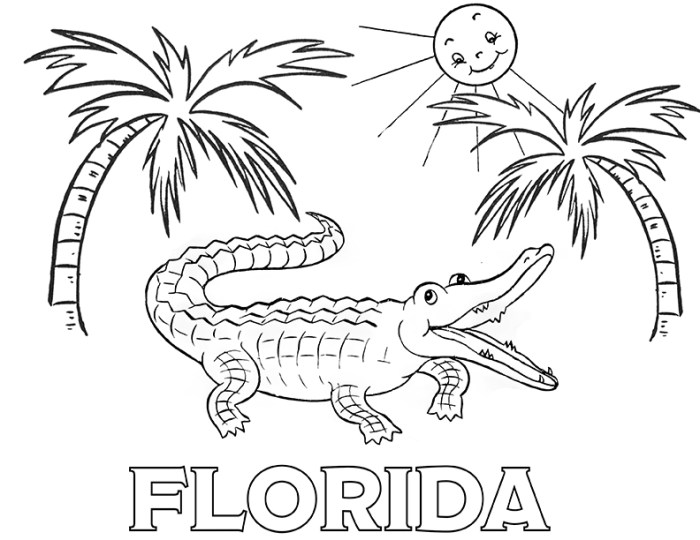 Animals of florida alphabet coloring pages