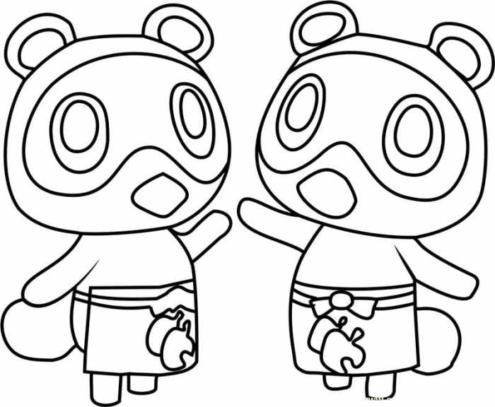 Animal crossing villager coloring page