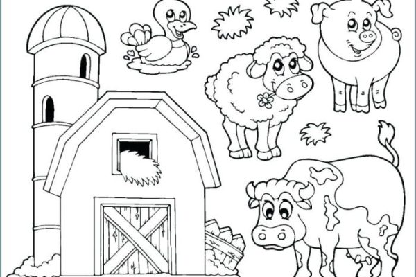 Farm animal babies coloring pages