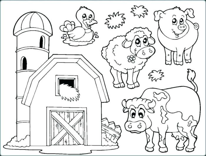 Farm animal babies coloring pages