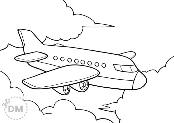 Animated plane laying on clock coloring