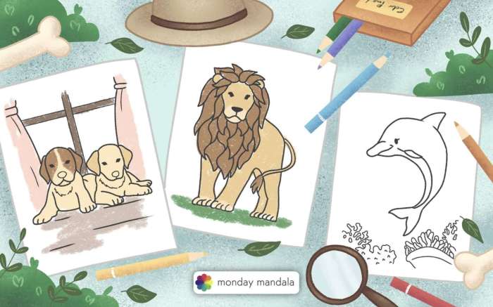 Animal coloring pages for kids pdf