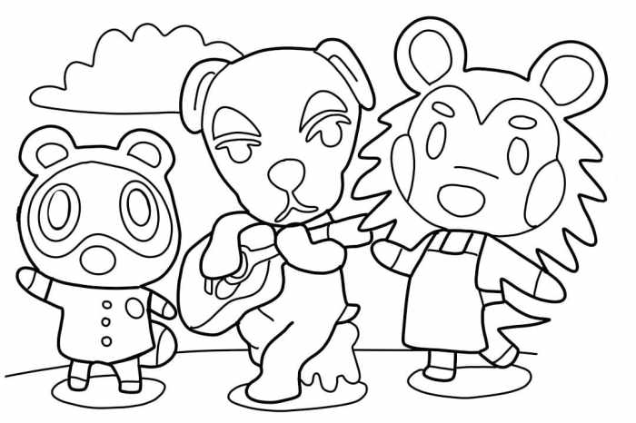 Animal crossing villager coloring page