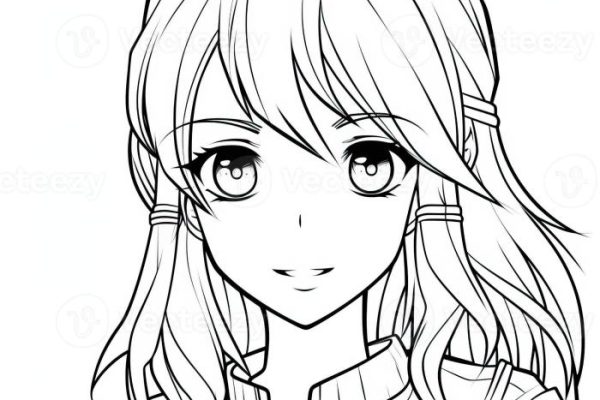 Easy anime girls coloring pages