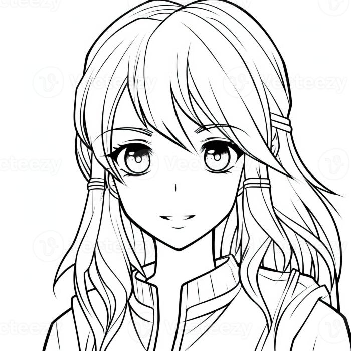 Easy anime girls coloring pages