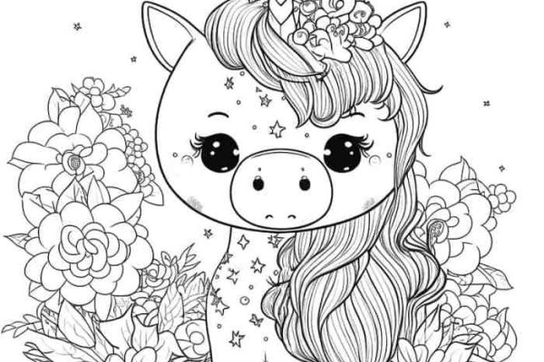 Animal with hearing aid coloring page