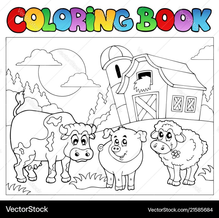 Coloring book farm animals free