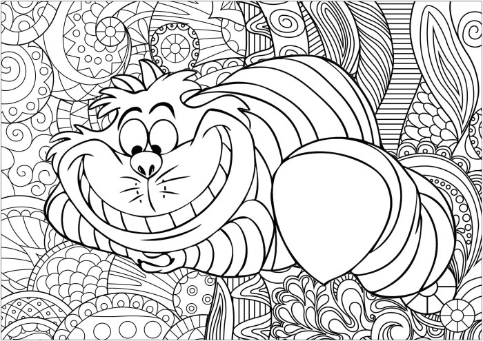 Alice in wonderland coloring pages anime