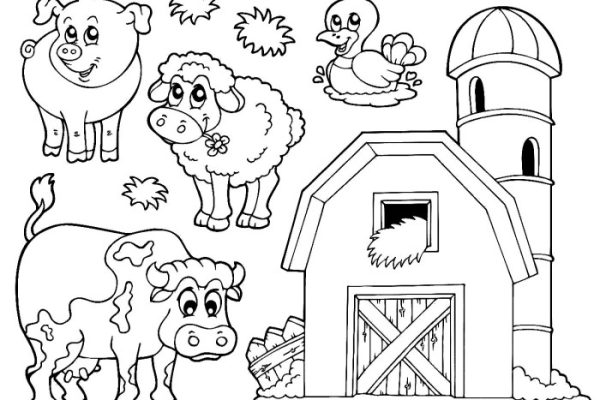 Farm animals coloring pages for preschool printable