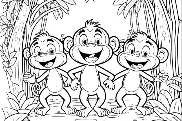 Animal coloring pages monkey