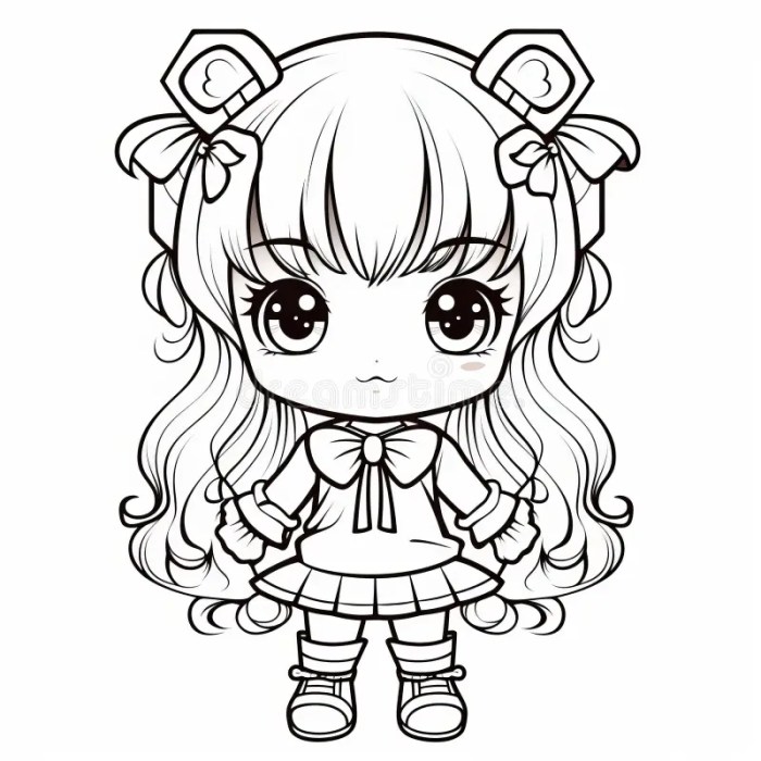 Anime chibi fox coloring page