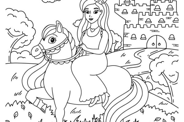 Animal rescue princess coloring page