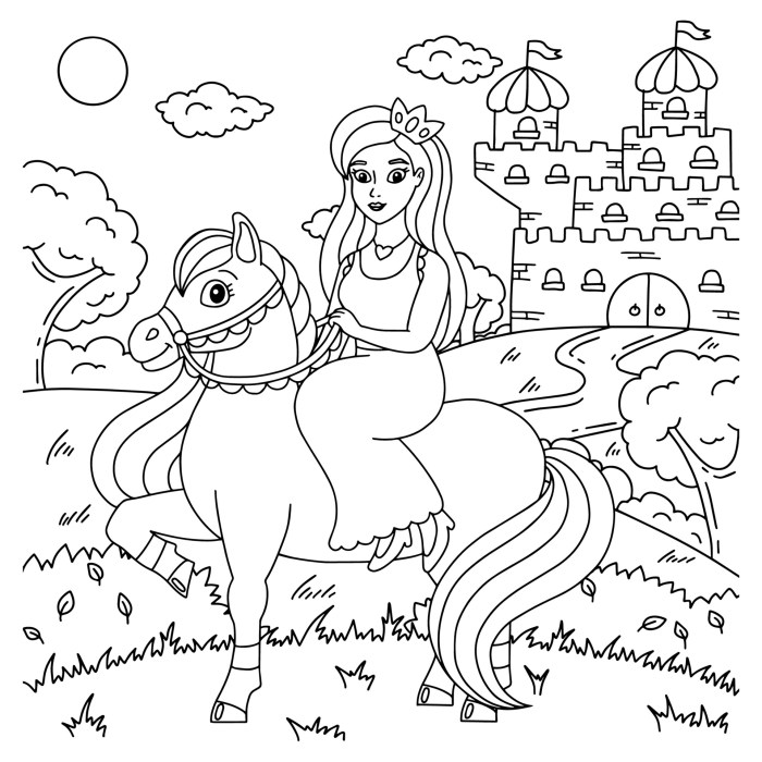 Animal rescue princess coloring page