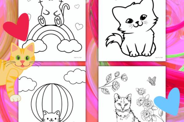 Coloring sheets animals small cat