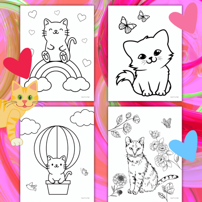 Coloring sheets animals small cat