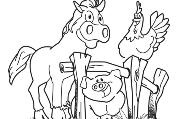 Simple farm animal coloring pages