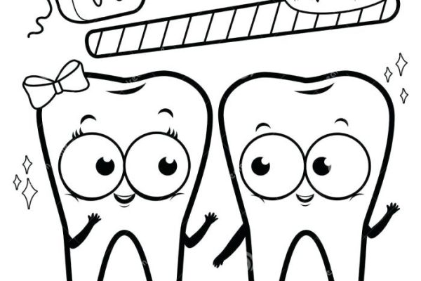 Animal smile teeth coloring page