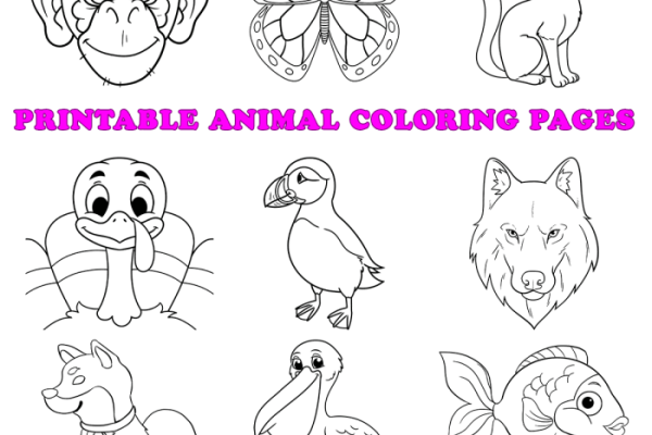 Free coloring sheets for kids animals