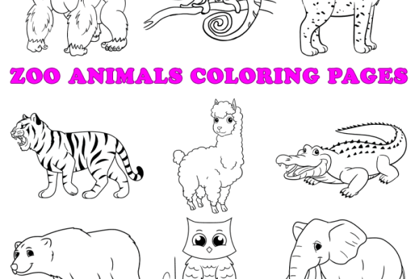 Animal design coloring page