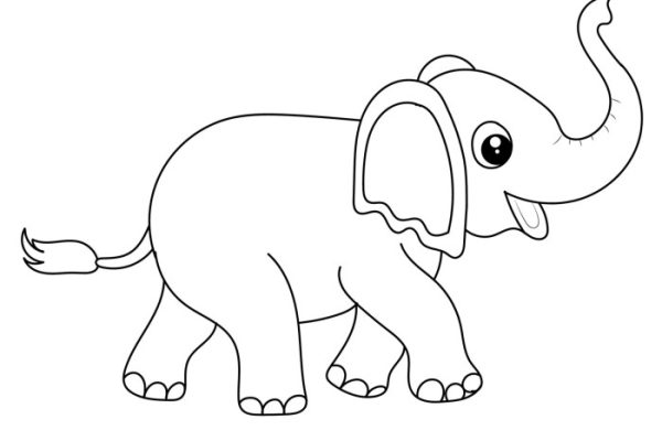 Animated elephant coloring pages