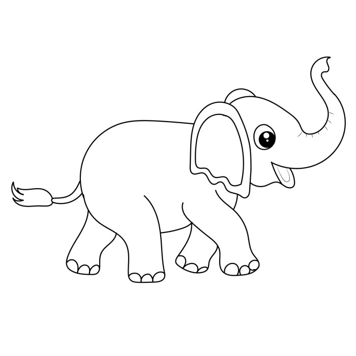 Animated elephant coloring pages