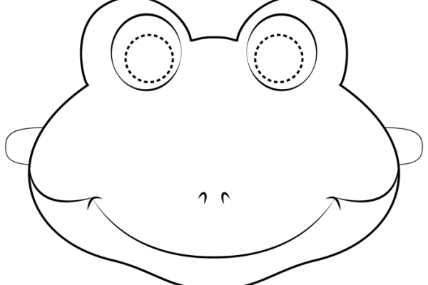 Animal face coloring simple mask frog