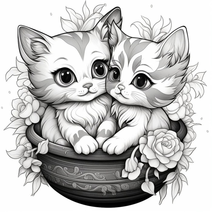 Animal coloring pages kitten