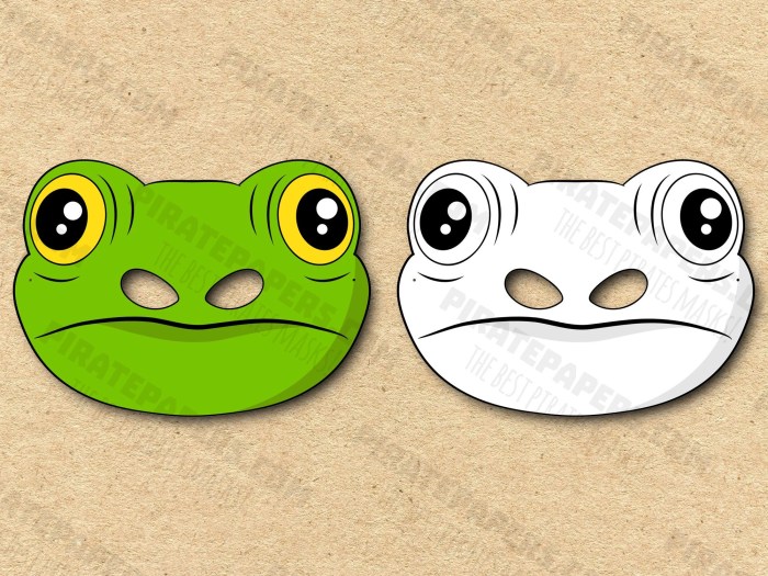 Animal face coloring simple mask frog