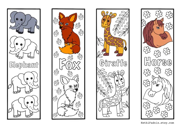 Bookmarks coloring printable pages color animal print bookmark kids adults animals colouring template book marks printables adult pdf choose board