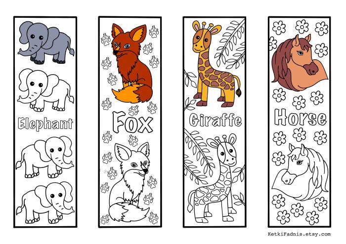 Animal coloring book marks