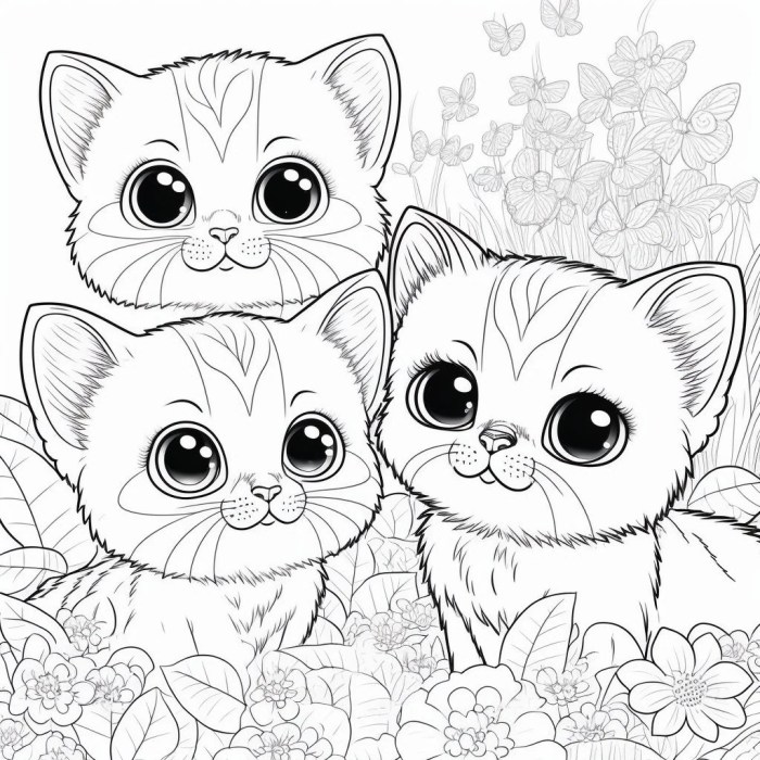 Coloring sheets animals small cat