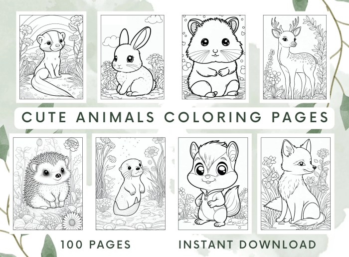 Animal coloring page cute