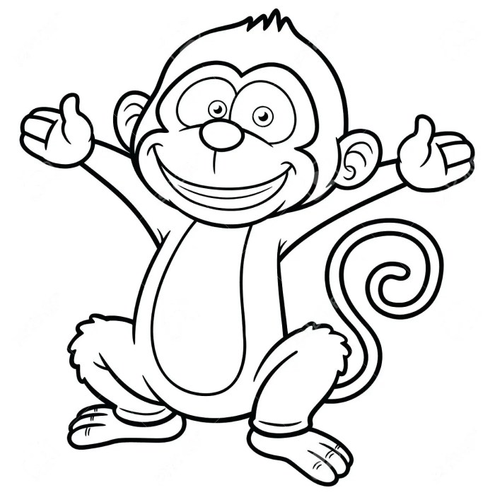 Animated monkey coloring pages