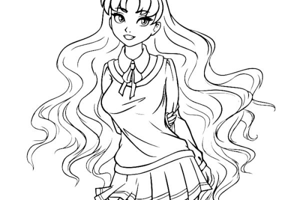 Cute anime coloring page lunar eclipse