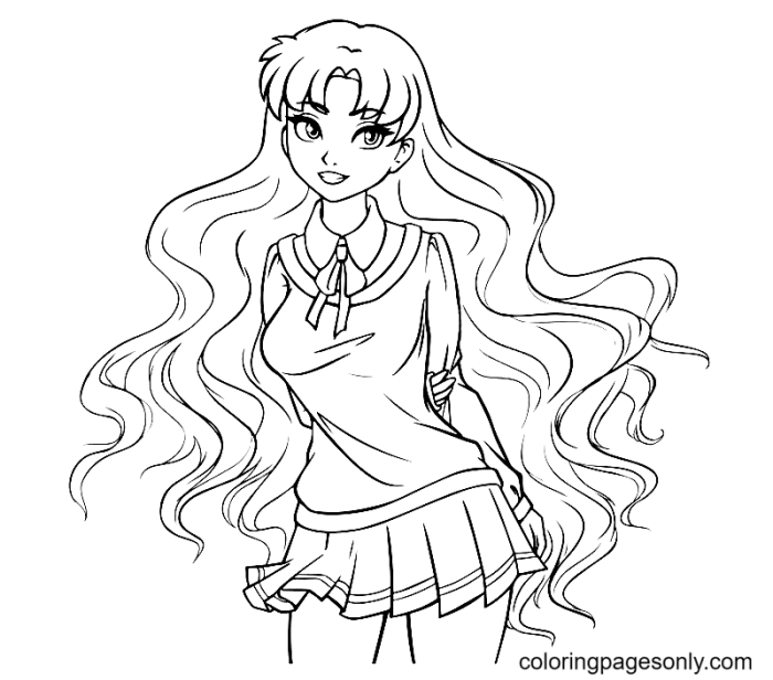 Cute anime coloring page lunar eclipse