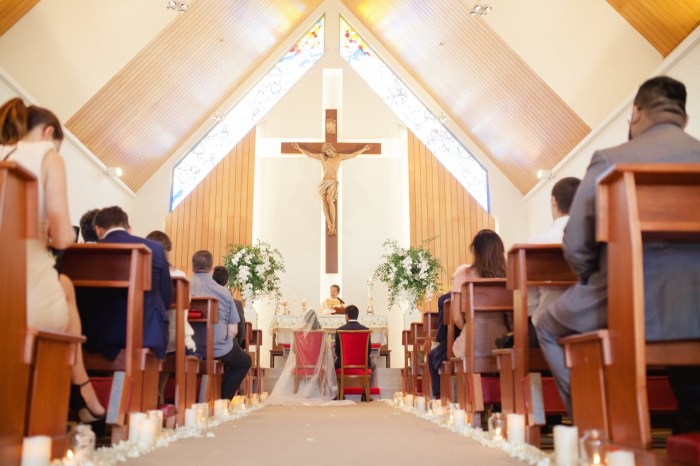 Wedding dress in church