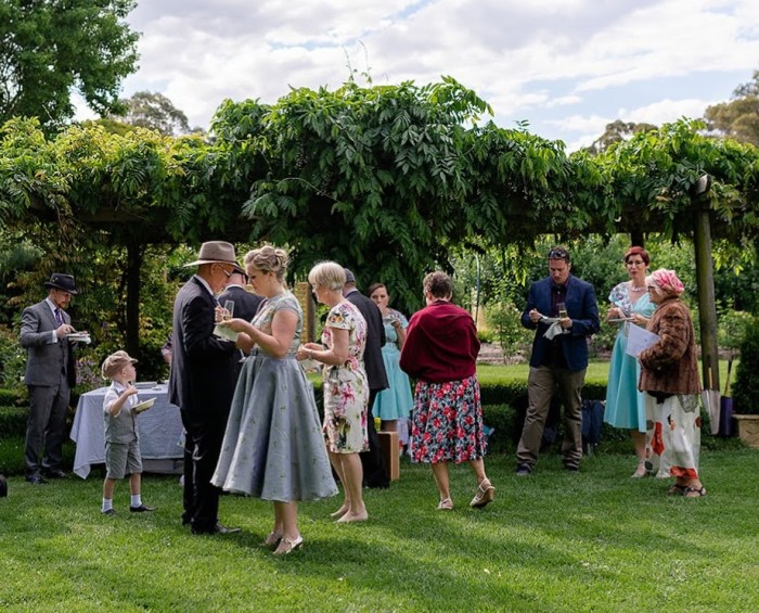 Garden formal wedding guest dress