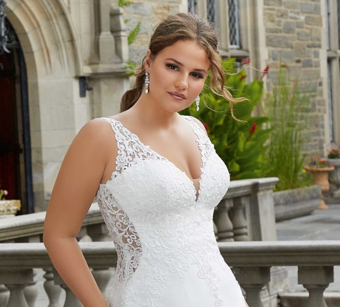 Curvy flattering plus size wedding dresses