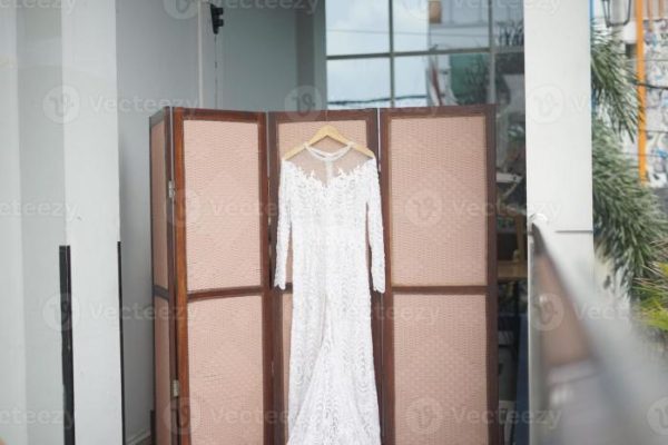 White dress for wedding reception