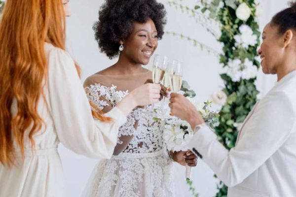 White and black dress wedding guest